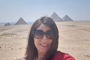 Giza pyramids and The Sphinx.