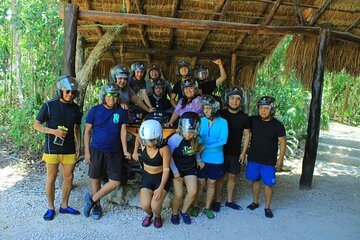 Shared ATV Express & Ziplines and Cenote Swim tour from Cancun