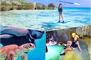 [Okinawa Miyako] 3set! Beach SUP・Tropical Snorkeling・PumpkinLimestone Cave・Canoe