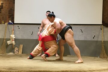 Challenge with Sumo Wrestlers with Dinner in Tokyo