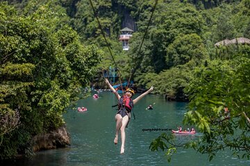 From Dong Hoi: Paradise Cave and Zipline Dark cave full day tour