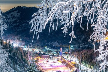 Ice skating on the world's most famous ice skating rink in Medeu