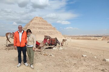 Sakkara step pyramid , Memphis Old City and Market Khan el-Khalili Private tour