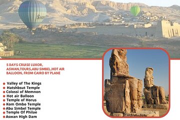 5 Days Cruise Luxor, Aswan,Tours,Abu Simbel,Hot Air Balloon, From Cairo By Plane