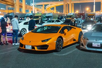 Daikoku PA JDM Car Scene Private Tour in a Lamborghini