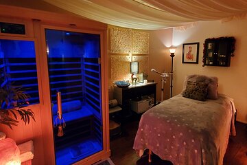 Massage and Infrared Sauna Package with Snacks and Beverage