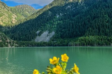 Issyk lake and Bear Waterfall with visiting museum of Golden Man