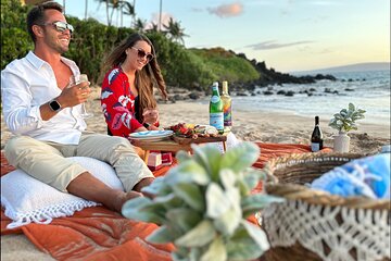 Charcuterie Board and Sunset on Pristine Beach with Photos