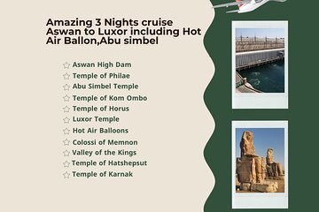 Amazing 3 Nights cruise Aswan to Luxor including Hot Air Ballon,Abu simbel