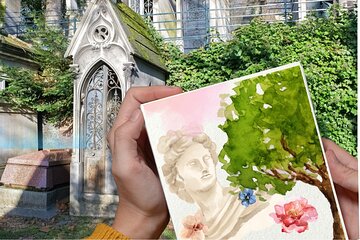 Père Lachaise Cemetery Art: Watercolor Postcard Workshop in Paris