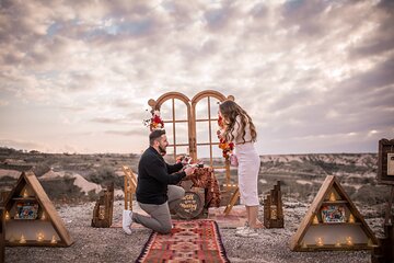 Marriage Proposal At Sunrise Time With Balloon View