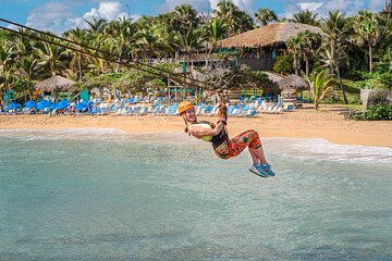 Coconut Cove Private Beach with ATV and Ocean Zipline Combo Tour