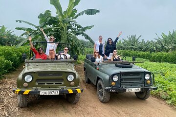 Hanoi Jeep Tour City and Countryside with Train Street Combine 
