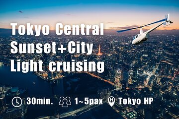 【30mins 5pax】Tokyo Central Sunset & City lights cruising flgiht