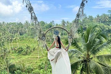 Ubud Zipline Swing SkyBike in Bali Rice Terrace Private Tour