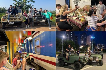 Hanoi Jeep After Dark Foodie Tour and Train Street Experience