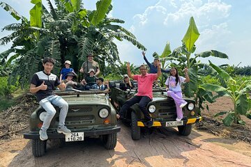 Hanoi Jeep Red River Delta Explore Rural Village See rice Paddies