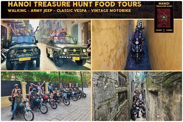 Hanoi Treasure Hunt Food Tour via Jeep, Motorcycle or Vespa