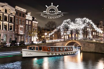 Amsterdam Light Festival: Canal Cruise Covered Saloon Boat