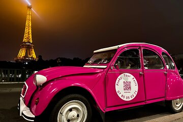 3H Champagne Tour Through Paris by Night in a Pink Citroën 2CV