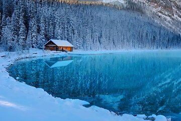 Lake Louise, Marble Canyon Icewalk and Banff Town from Banff 