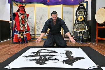 Learning Bushido & Zen at Samurai Calligraphy near Osaka Castle