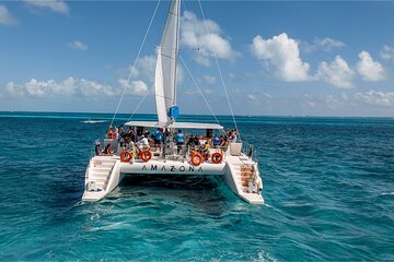 Isla Mujeres Catamaran from Tulum Open Bar Luxury Beach Club