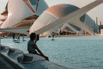 Futuristic Elegance Photoshoot Outside City of Arts and Sciences