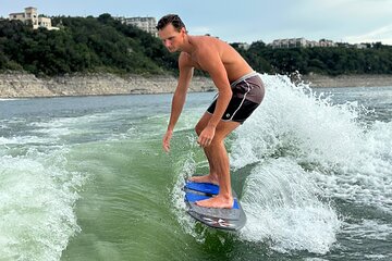 Wakesurf Wakeboard and Waterski Boat Charter on Lake Austin 