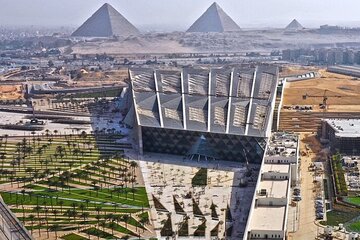 All in one Giza Pyramids, Sphinx, Camel and Grand Egyptian Museum