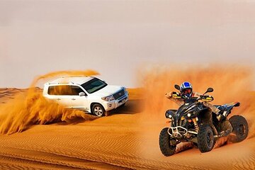 Dubai Desert Safari Dune Bashing 60min ATV Quad Camel Ride BBQ