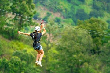 Jungle Zipline & Waterfall Hike at Tree Bridge Cafe Koh Samui