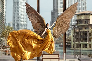 Dubai Burj Khalifa Flying Dress Photoshoot