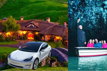 Hobbiton & Waitomo Caves Private Tour from Auckland in a Tesla M3