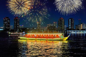 Tokyo SumidaRiver Fireworks Festival Cruise& Dinner& Show& Drinks