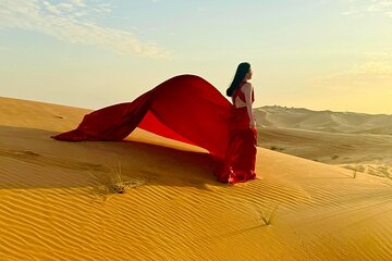 Dubai Evening Desert Safari with Flying Dress Photoshoot