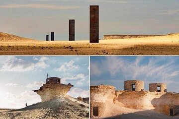 Doha: West Coast Tour Sculpture,Camel Racing Track Rock Formation