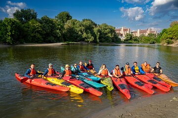 Paddling on the Danube river branch in Bratislava