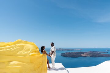 Flying Dress Photoshoot in Santorini with Pick up 