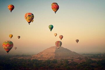 Flight in Balloon Sunrise in the Air