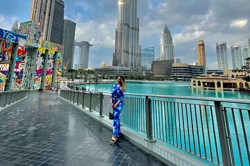 Dubai Burj Khalifa Sunset View at the Top with Fountain Show