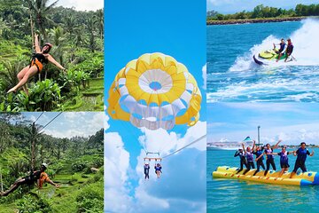 Bali: Zipline + Watersport Trio (Jetski, Parasailing, BananaBoat)