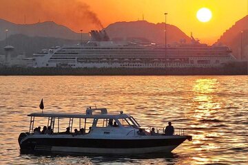 Sunset and Muscat Coastal View and Speed Boat Adventure