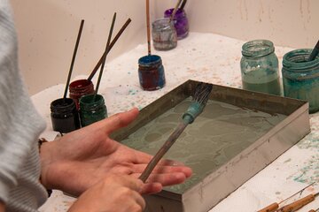 Traditional Turkish Ebru Workshop in a Historic Dervish Lodge