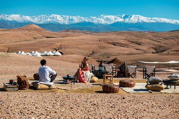 Marrakech Dinner in Agafay Desert, Sunset Camel Ride, Fire Show 